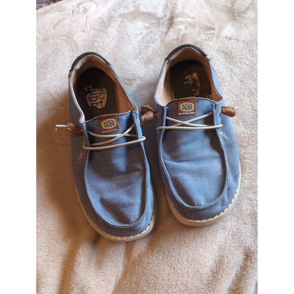 Blue hey dude shoes size 8 - Picture 2 of 5